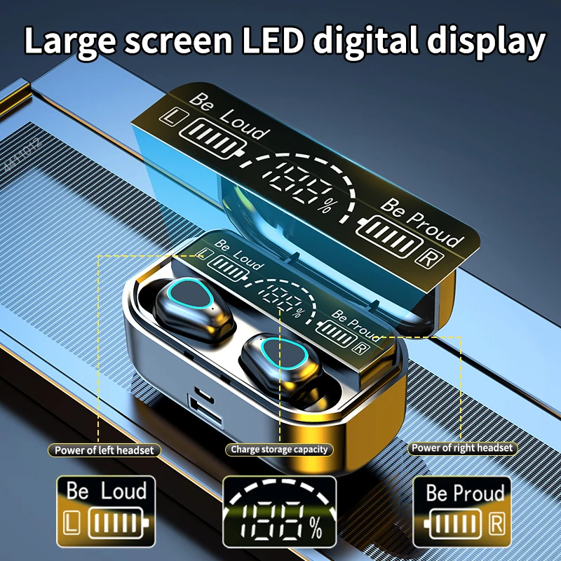 Новинка 2022 TWS наушники Bluetooth 5 2 беспроводные 9D стерео спортивные