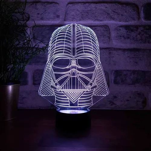 3D Darth Vader Helmet Face Lamba 7 Farklı Işık Rengi | Лампы и освещение