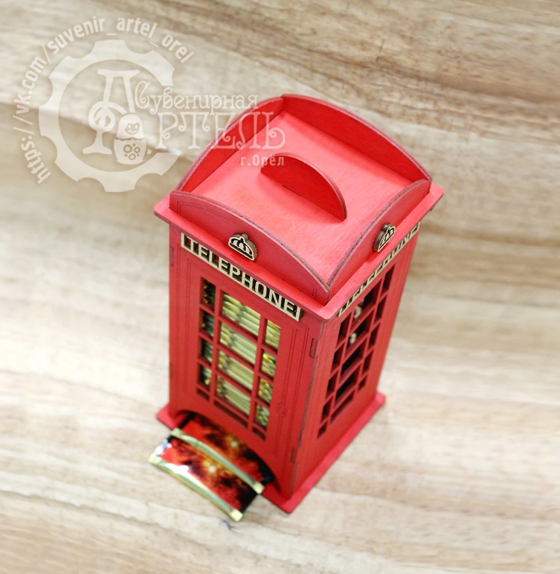 Красная телефонная будка чайный домик &quotLondon Style&quot (коробка для чая) Red telephone booth Tea