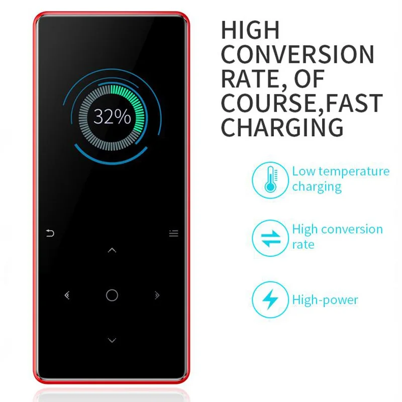 HIFI Bluetooth MP4-плеер с сенсорным экраном, тонким корпусом, встроенной памятью на 16 ГБ и динамиком с FM-радио и функцией записи, подходит для занятий спортом на открытом воздухе.