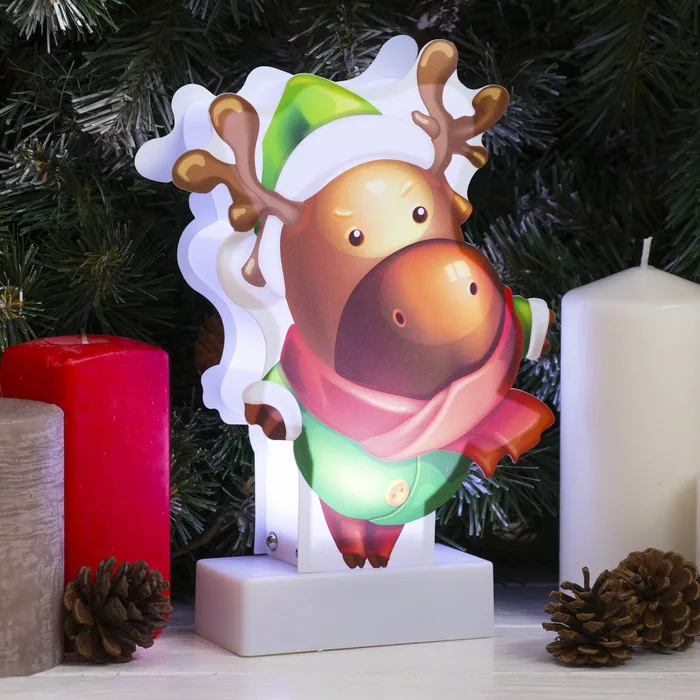 Картинка световая на подставке &quotОлень&quot SMD 2835 АА*3 (не в компл.) 8 LED |