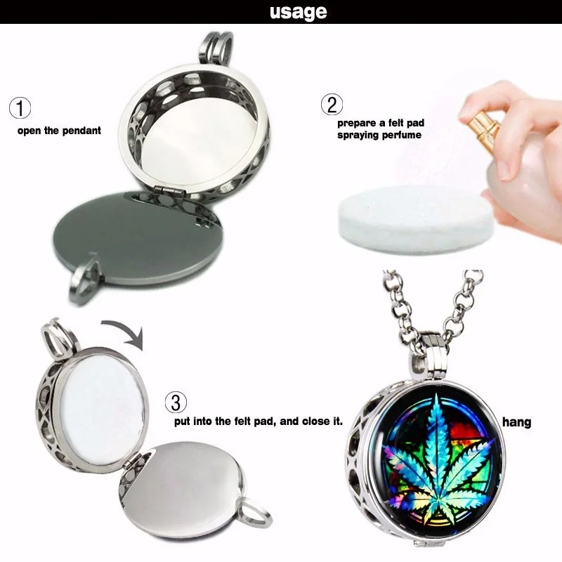 

New 30mm Stainless Steel Perfume Locket Lover Pendant Hollow Out Aromatherapy Perfume Essential Oil Diffuser Locket Jewelry