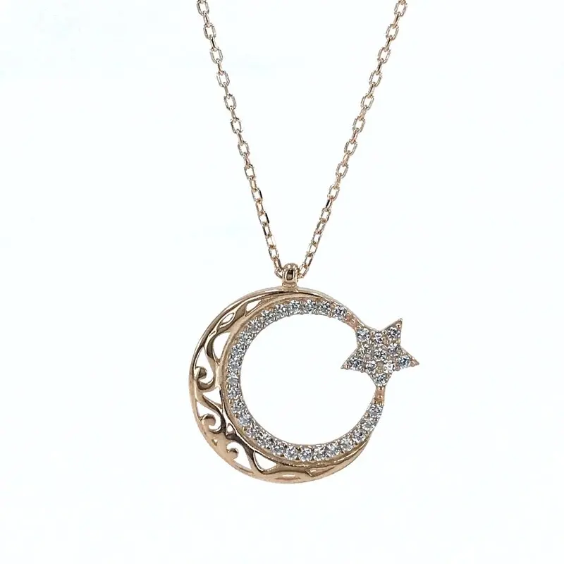 Новый дизайн Золотая Модель серебряное ожерелье с Луной и звездами|Подвески| |