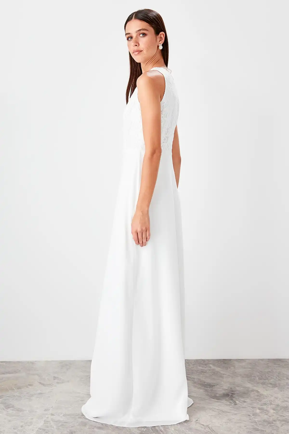 Trendyol воротник деталь вечернее платье TPRSS19AE0010 | Свадьбы и торжества