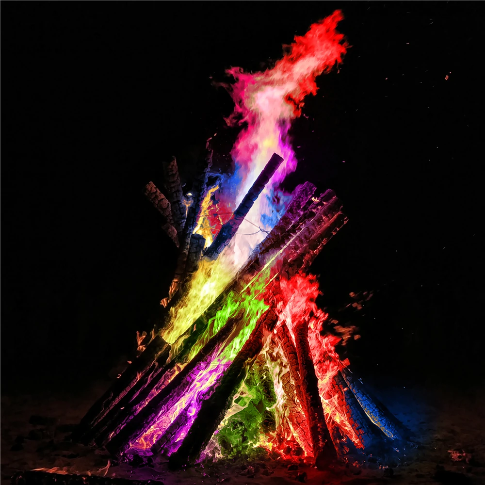 720g Magic Fire Family Party Fireplace Bonfire Flame Powder Pyrotechnics Toys Magic Trick Outdoor Camping Entertainment Tool