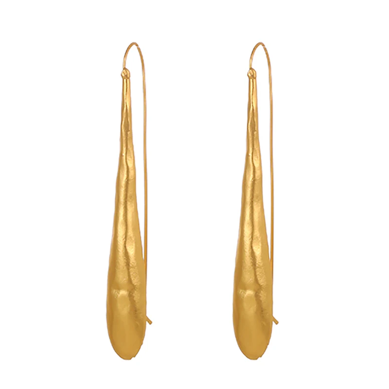 

ZHINI New Individual Design Gold Color Long Earrings for Women Simple Punk Water Drop Earring Statement Jewelry 2020 brincos