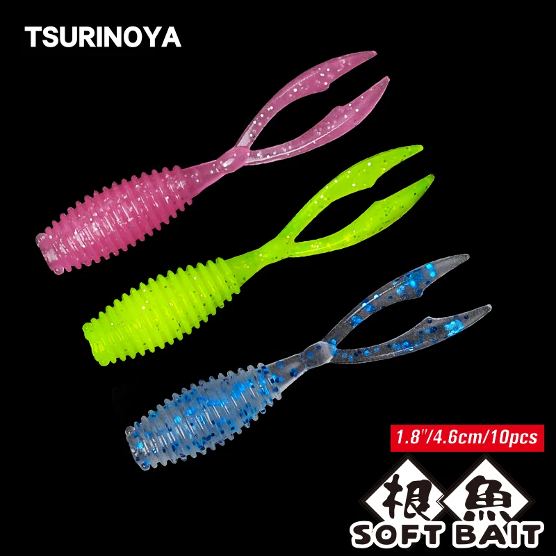 Мягкая рыболовная приманка TSURINOYA Ajing 10 шт. 0 5 г 4 6 см силиконовая рыба окунь