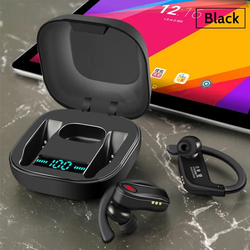 Черный HBQ Q62 настоящие беспроводные наушники Bluetooth наушники 5,0 спортивные наушники Handsfree Ушные телефоны Blutooth вкладыши - Цвет: Черный