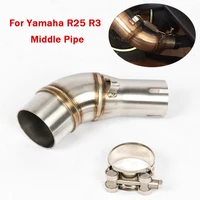 for yamaha yzf r3 r25 mt03 2016 2021 exhaust system short mid link pipe connecting tube slip on 51mm motorcycle