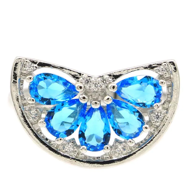 21x13 мм поэтому он очень милые арбуз форма Париж голубой топаз Яркий Циркон одежда