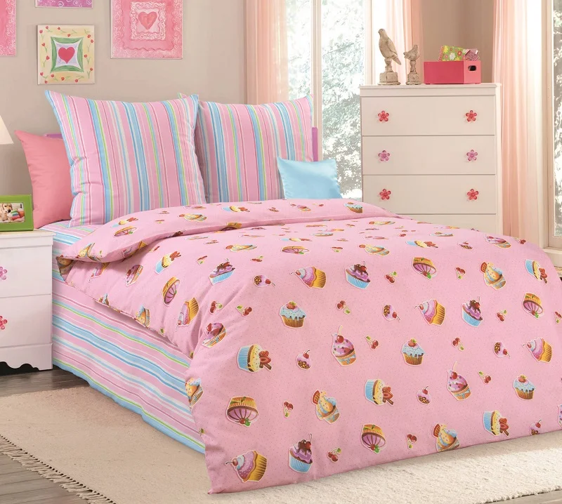 IV Комплекты детского постельного белья из бязи для девочек мороженое принт 100%