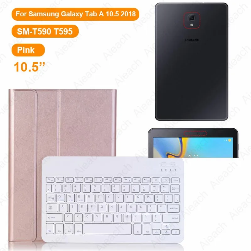 A 10.5 2018 Pink Чехол для samsung Galaxy A 10,1 8,0 A 10,5 чехол s Беспроводной Bluetooth клавиатура полное покрытие для samsung S5e S4 чехол - Цвет: A 10.5 2018 Pink