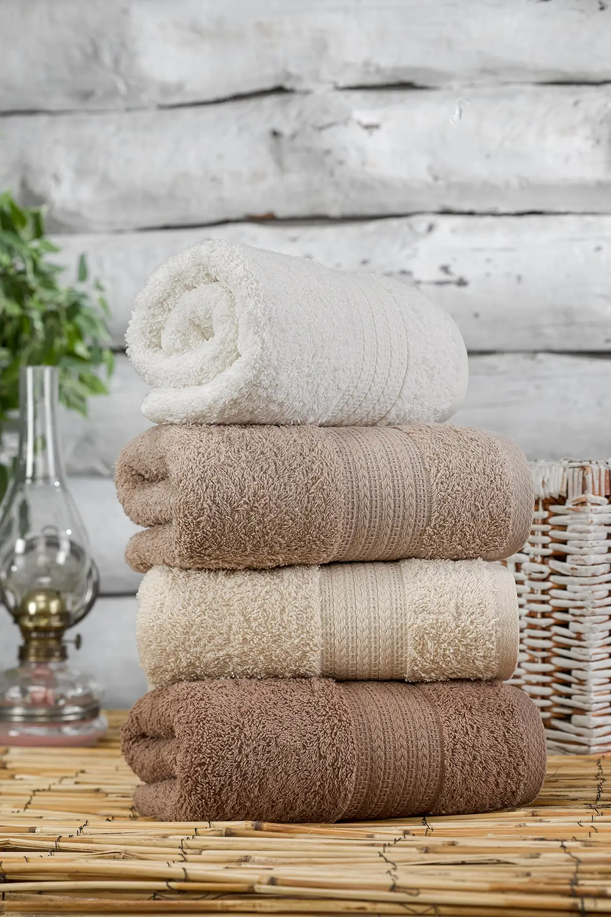 Vesty 50*90 cm 100% Cotton 4-Pack Face Towel Gray Beige White Soft Perfect Dryness High Absorbency for Bath Made in Turkey | Дом и сад
