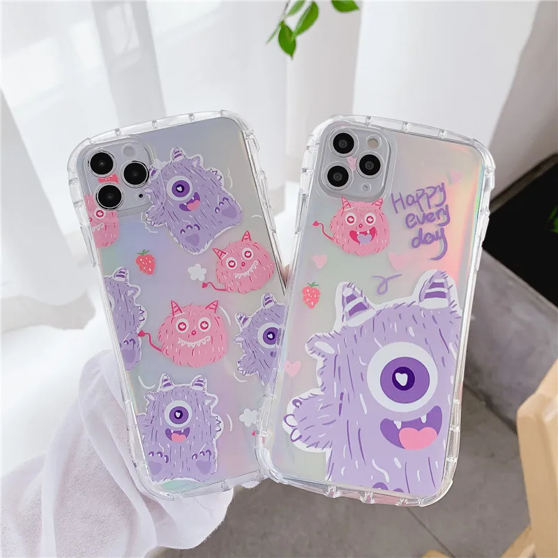 Милый цветной наматрасник для iPhone 11 Pro Max 7 8 Plus SE 2020 X XR XS мягкий прозрачный чехол
