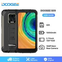 doogee s59 smart rugged phone 10050mah battery mobile smartphone 4gb64gb cellphone ip68ip69k 2w loud volume speaker celular