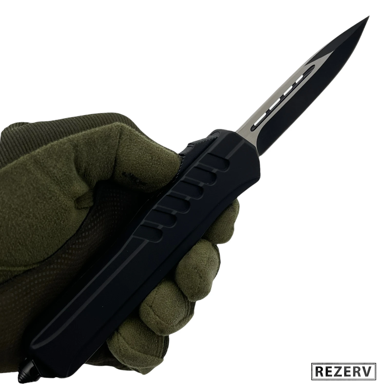 Нож кнопочный фронтальный Micro mod. 4 (Single front) автоматический складной сталь 420 рук.