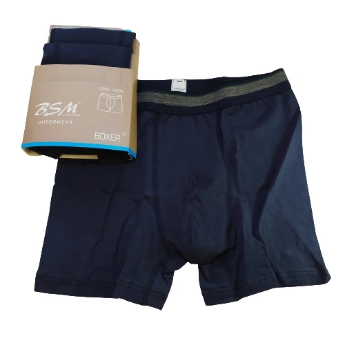 BSM Boxer 3 шт. трусы шорты бордовые темно-синие черные серые зеленые хлопок спандекс