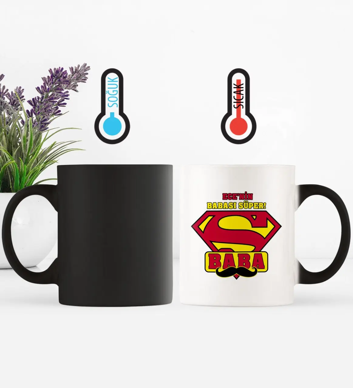 

Father's Day Custom Super Dad Magic Mug Cup-3
