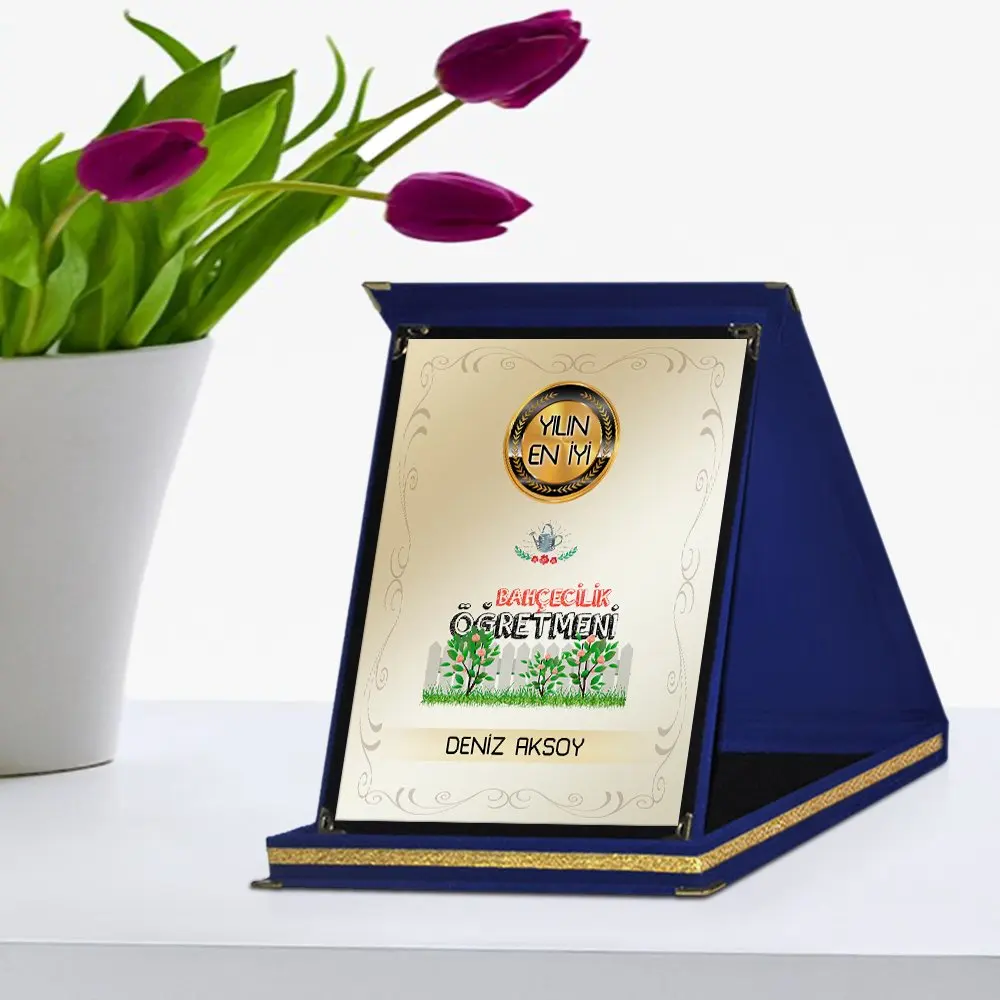 

Personalized The Year 'S Best Horticulture Öğretmeni Navy Blue Plaque Award-1