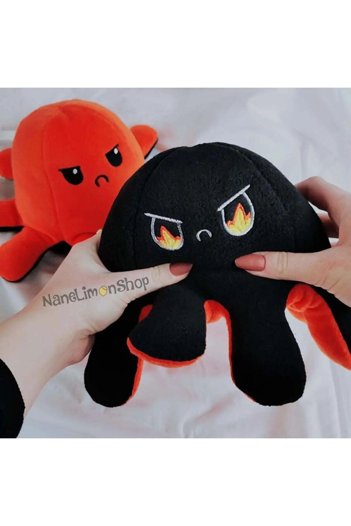 

Cevirdikce Type Changing Mood Octopus Pink Gridol durulmuş toy creative mascot pillow double-sided plush toy