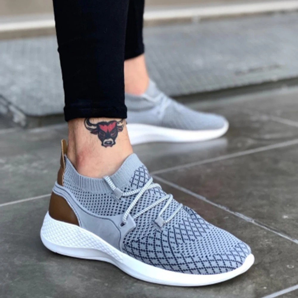 Мужская Спортивная обувь BA0001 Fly Rahat Yüksek Taban Gri Erkek Spor новые модели повседневной