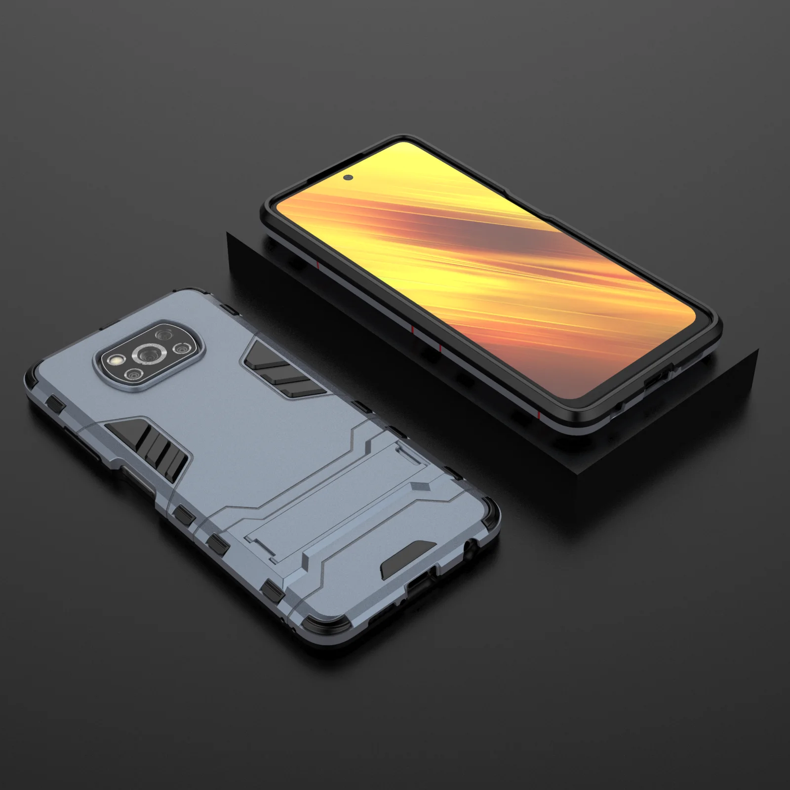 Compatible hydrogel case + Protector for Xiaomi Poco X3 NFC/X3 Pro with hybrid hard-resistant shock-resistant housing