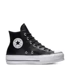 Оригинальные женские черные кожаные кроссовки Converse Chuck Taylor All Star Lift на платформе, спортивная обувь 561675C-001