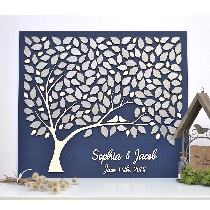 Индивидуальная 3D Свадебная Гостевая книга альтернатива дереву сердца Свадебный