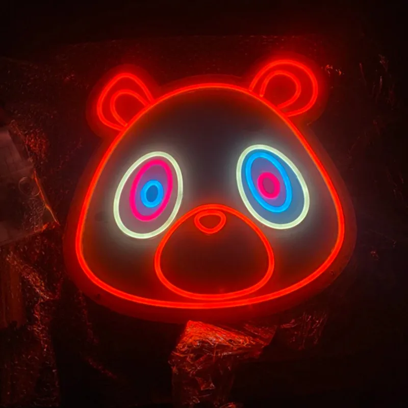 Неоновая вывеска Kanye в виде медведя на выпускной светодиодный неоновый