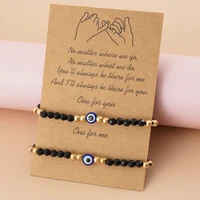 2 pcs couple bracelet for women lover turkish evil eye sun moon cross handmade braided rope bracelets friendship charm jewelry