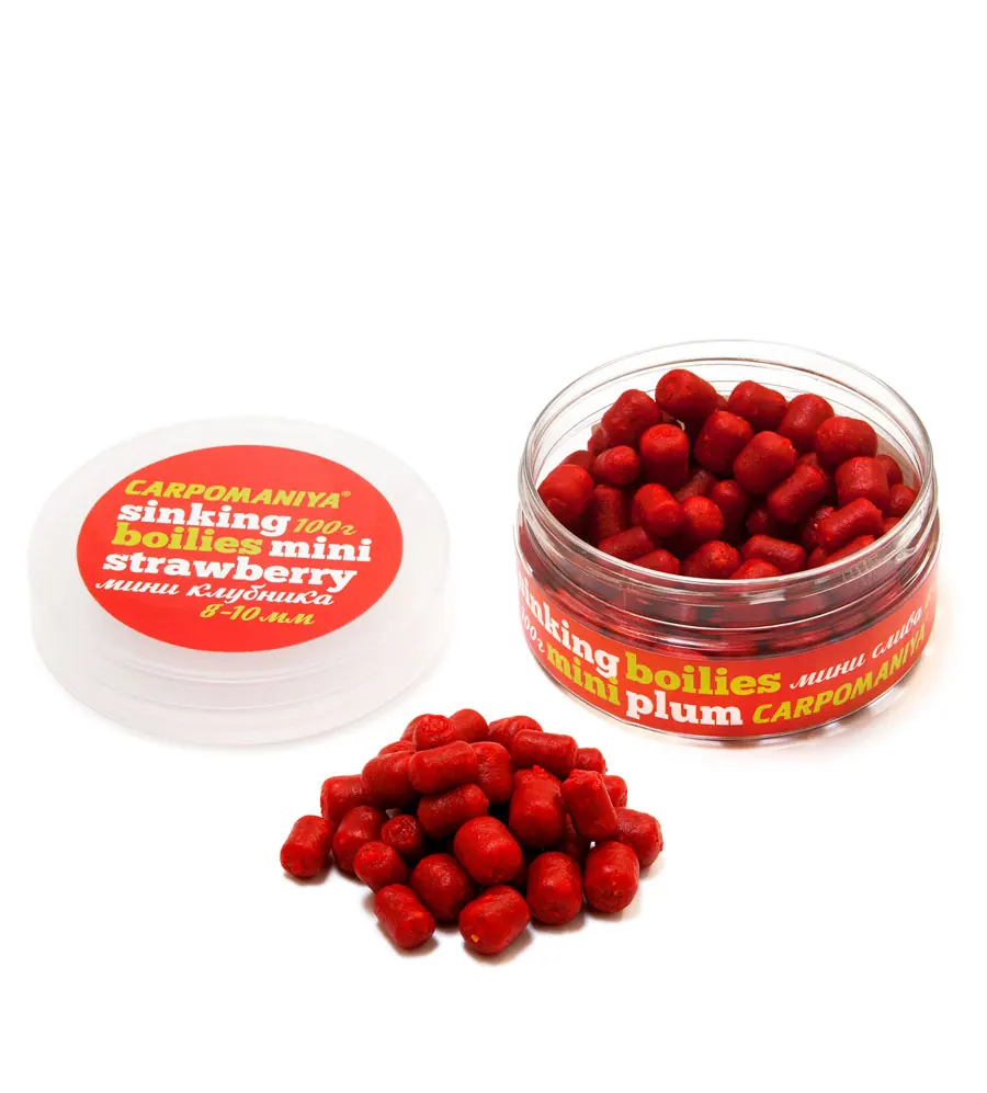 Мини-бойлы с ароматом клубники 8-10 мм от 2шт дешевле (Артикул: бом001) |