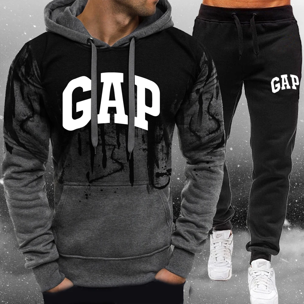 

Men's Winter Hoodie Sets Tracksuit Sportswear New Men Sweatshirt+Sweatpant Suit Fashion Brand Streetwear Pullover Clothes