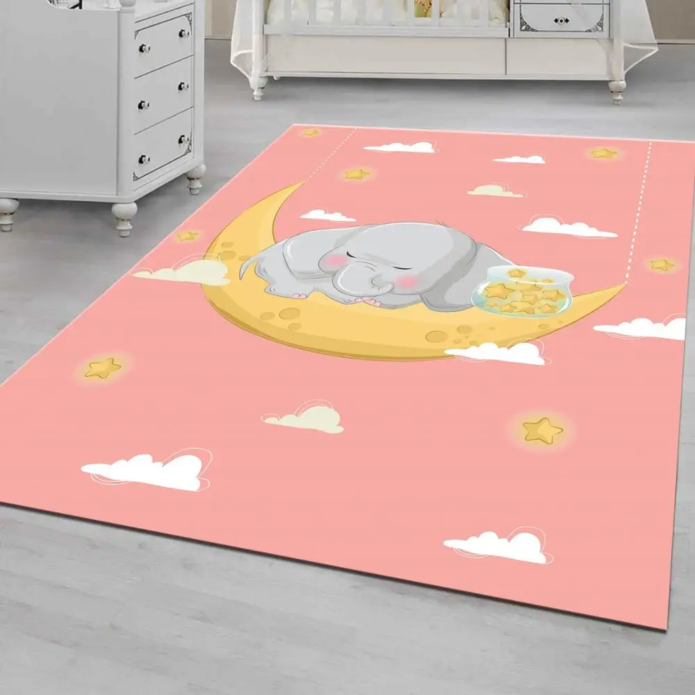 

Blue Elephant Slip Floor Carpet, Teen's Carpet
