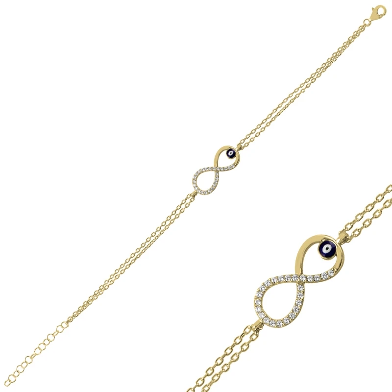 

Silver 925 Sterling Zircon Cubic Zirconia Infinity Bracelet