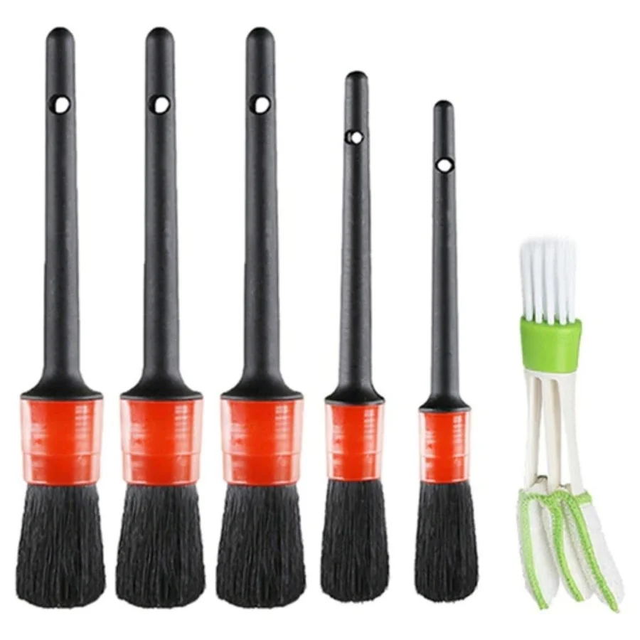 Щетка DesingONB для очистки автомобильного двигателя, 2 комплекта, мягкая щетина для интерьера и экстерьера, 5 + 1