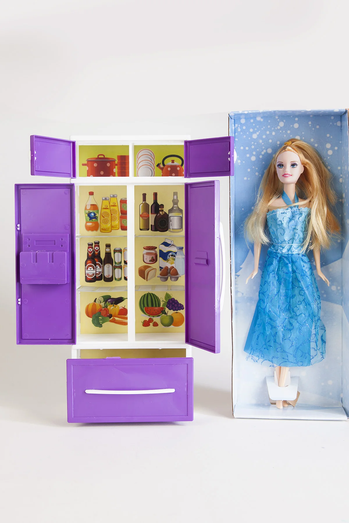 

Frozen Set Kitchen Double Fridge with Toy Educational Toys Baby Gift Children Girl Fun for Kids