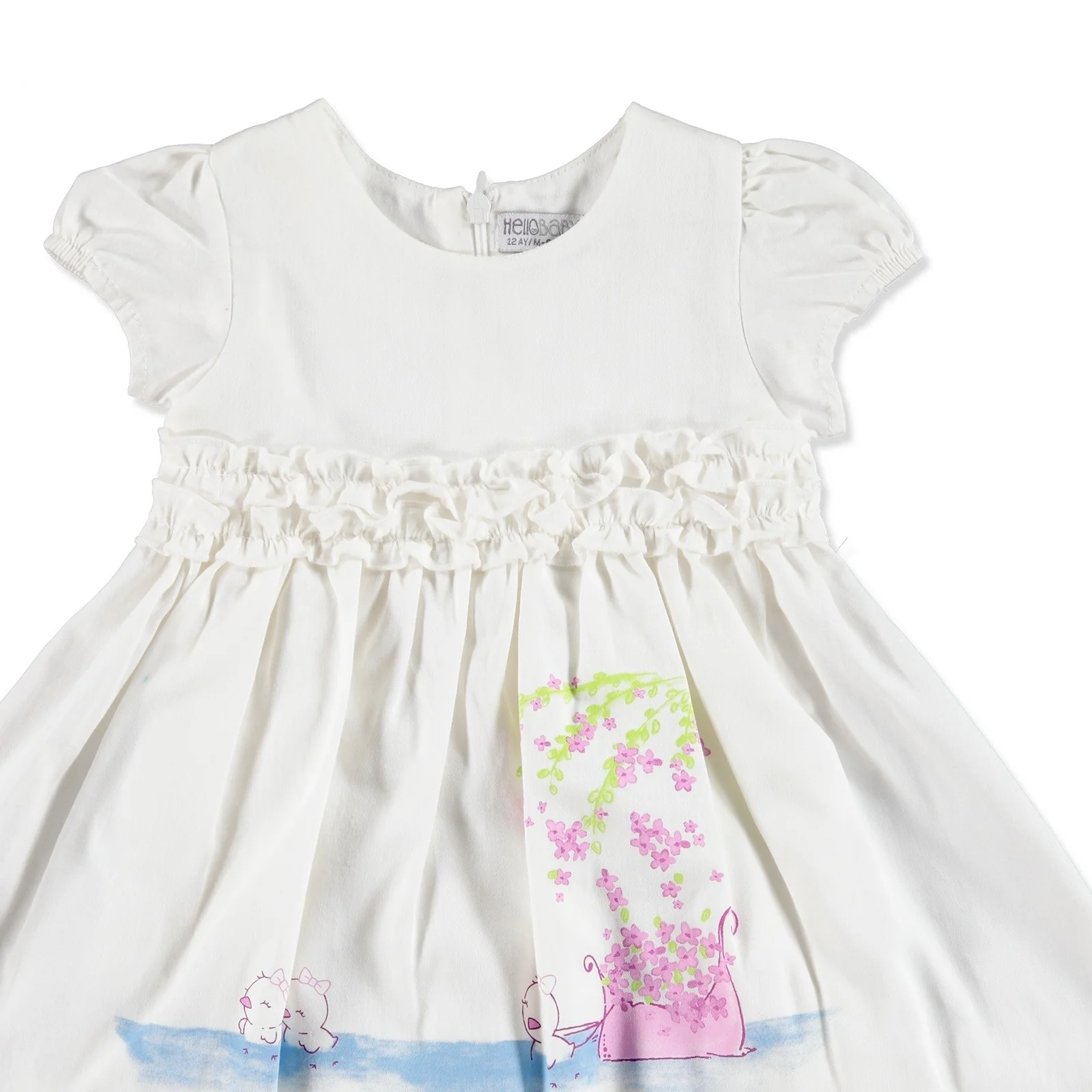 Ebebek HelloBaby/летнее платье в горошек с цветочным рисунком для маленьких девочек