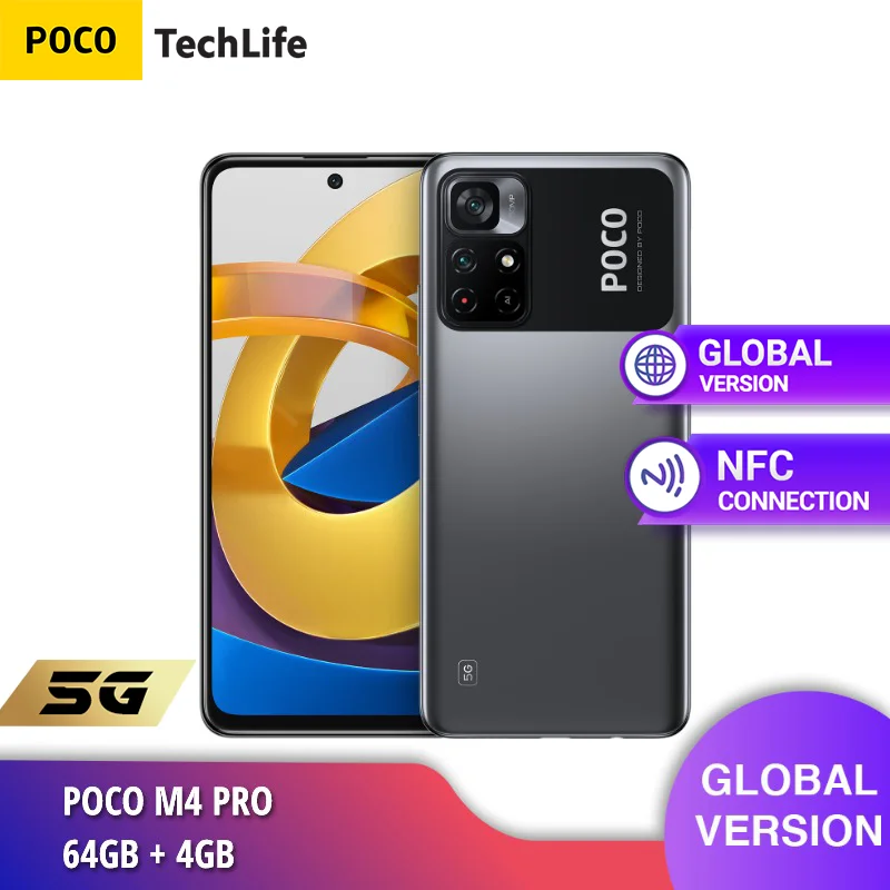 Tanie Wersja Globalna Poco M4 Pro 5G NFC (fabrycznie Nowe/uszczelnione) MediaTek Dimensity 810 5G | Bluetooth 5.1 | 5000mAh 33W | IP53