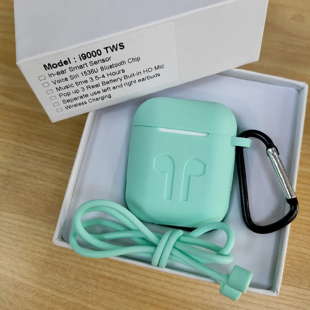 i9000 add Green kits Новинка i9000 TWS беспроводные наушники Air 2 с обратным магнитом зарядный чехол Bluetooth 5,0 наушники PK i500 i2000 i5000 TWS - Цвет: i9000 add Green kits