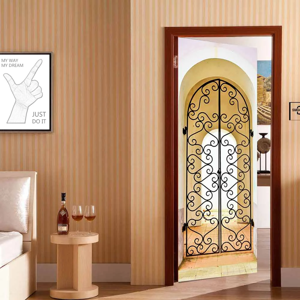 Креативные обои в стиле ретро для украшения двери спальни кухни виниловые