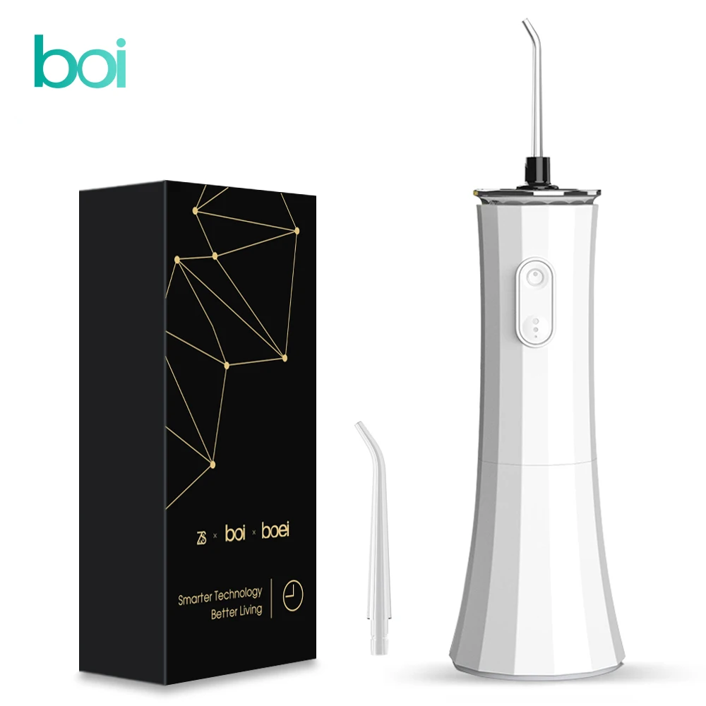 Enlarge Boi Rechargeable 300ml Gum Care Smart Electric IPX7 Lens Design Removable Oral Irrigator For Adult 5 Modes Dental Water Jet