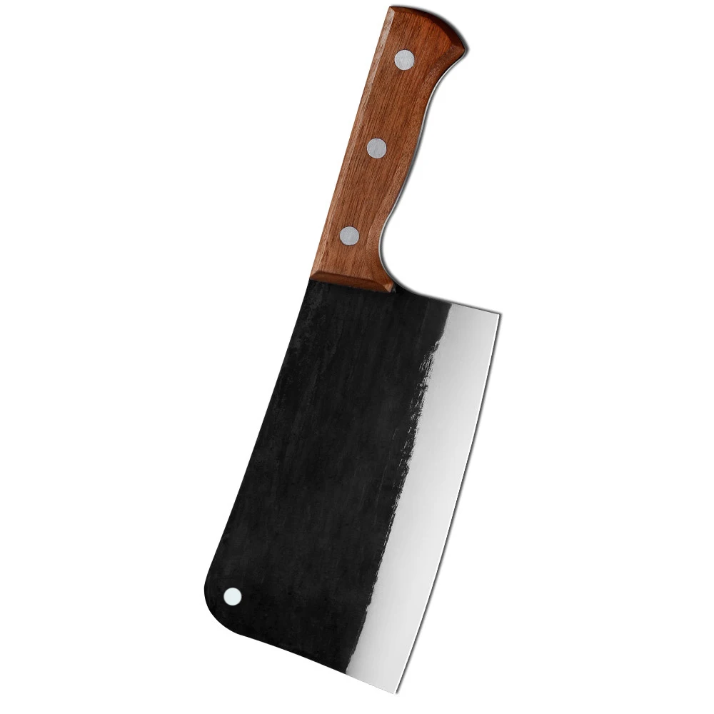 

Топорик из нержавеющей стали, 7 дюймов, кованый нож мясника, Профессиональный кухонный нож, деревянная ручка, разделочный нож, кухонный нож д...