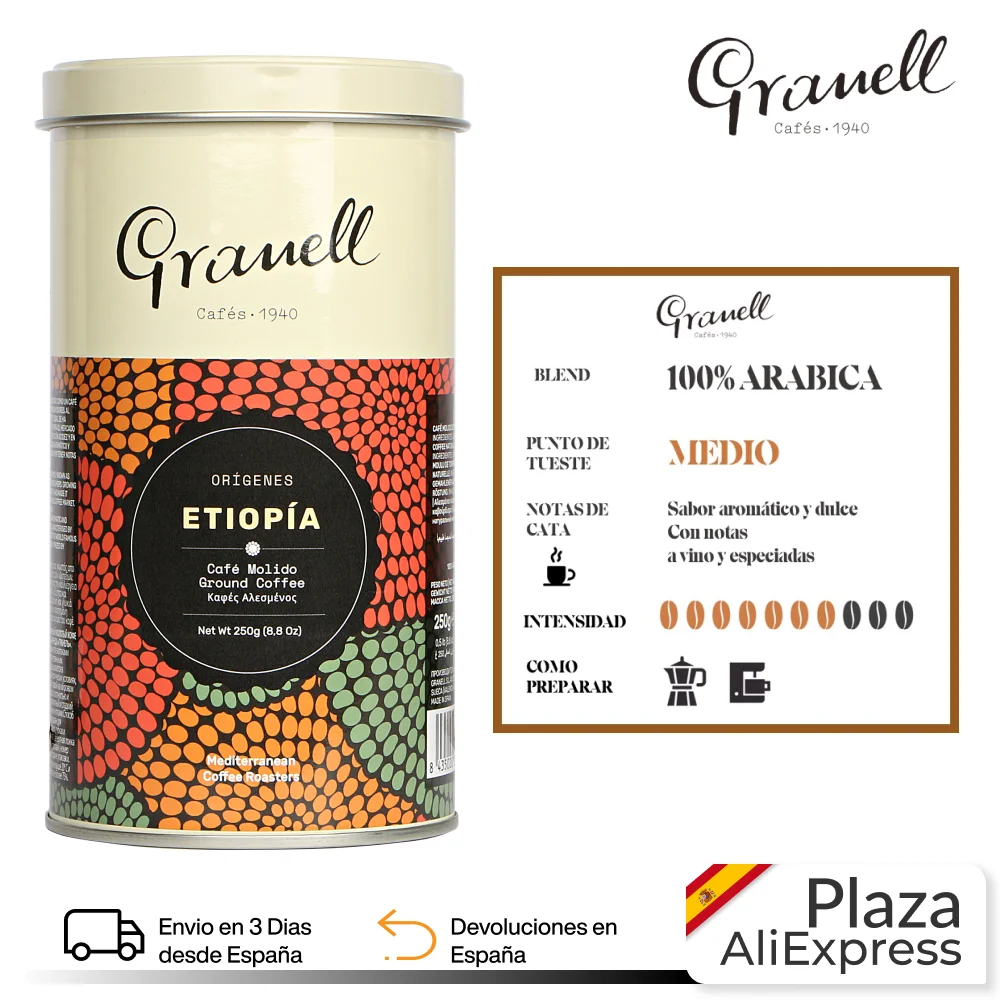 Granell-origins-Ethiopia | Ground coffee 100% Arabica-coffee rich in acidity and body-200 grams Продукты