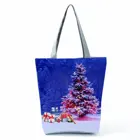 Лидер продаж, сумочки, модная сумка-тоут с рождественской елкой, синяя вместительная сумка для покупок, дорожная пляжная сумка, сумка на плечо, женский подарок