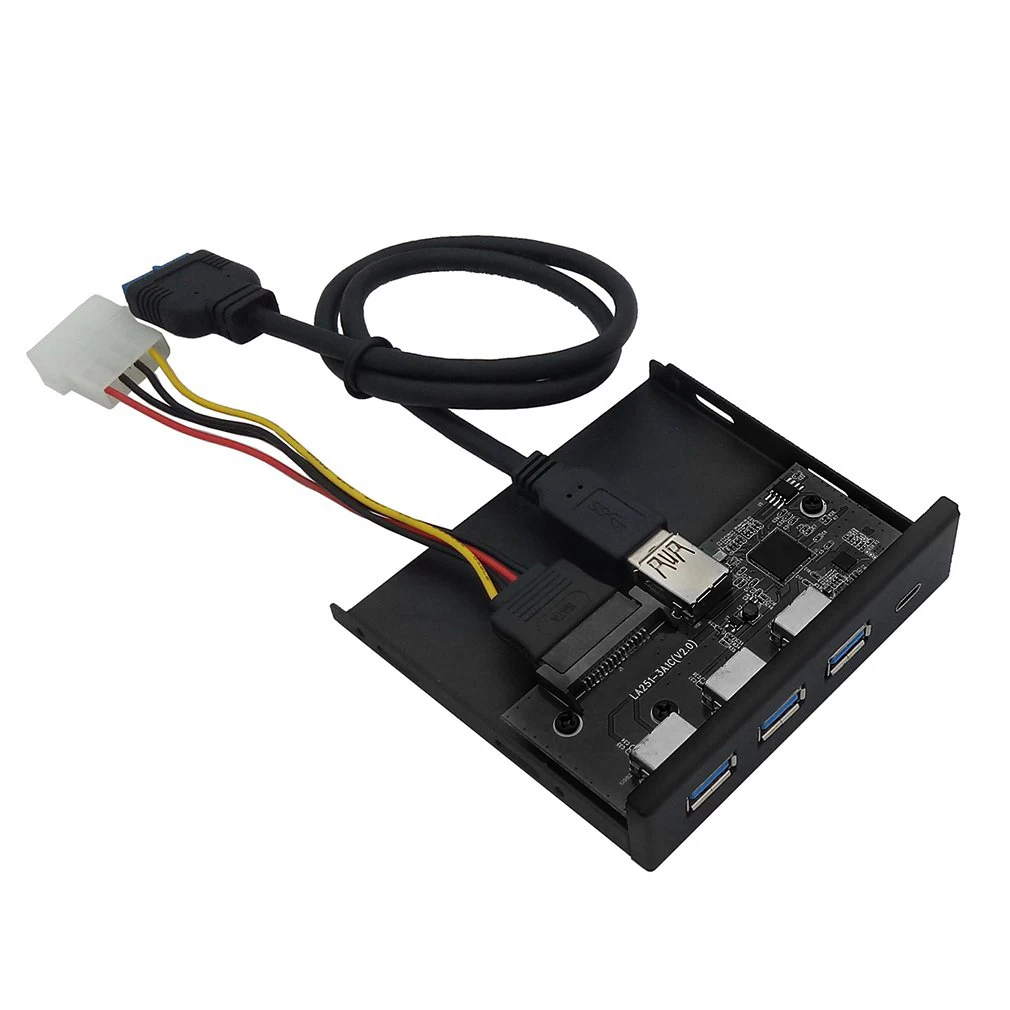 

33S50-RTK 3 In 1 Card Reader USB 3.0 Front Panel Media 1 Type-C 3 USB 3.0 Ports Hub Dashboard PC Front Panel With Power Cable