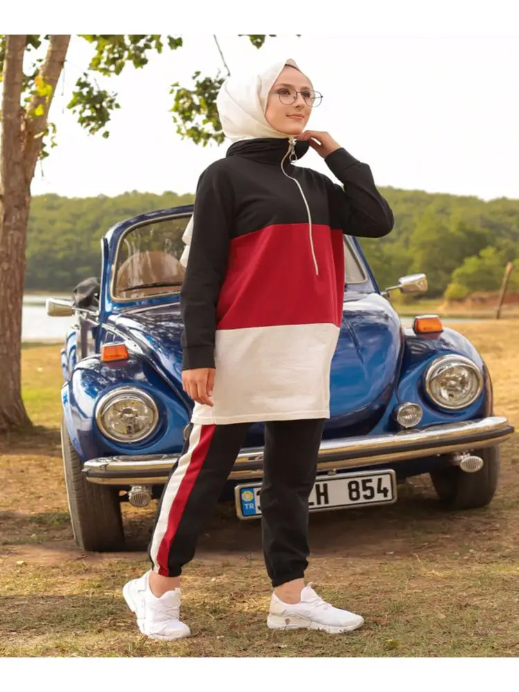 

Tofis Dual Track Suits 2 Piece Sets Women's Sportswear Fashion Zipper Advanced Elastic Casual Muslim Turkey Autumn 2021