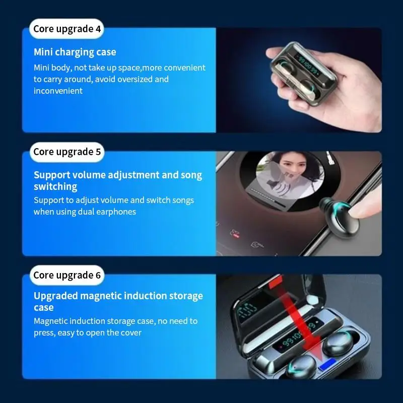 Tws-наушники с поддержкой Bluetooth и зарядным футляром на 2200 мА · ч | Электроника