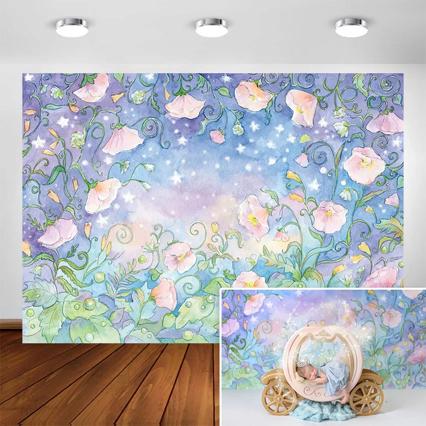 Фотофон для студийной фотосъемки новорожденных с цветочным рисунком|Фон