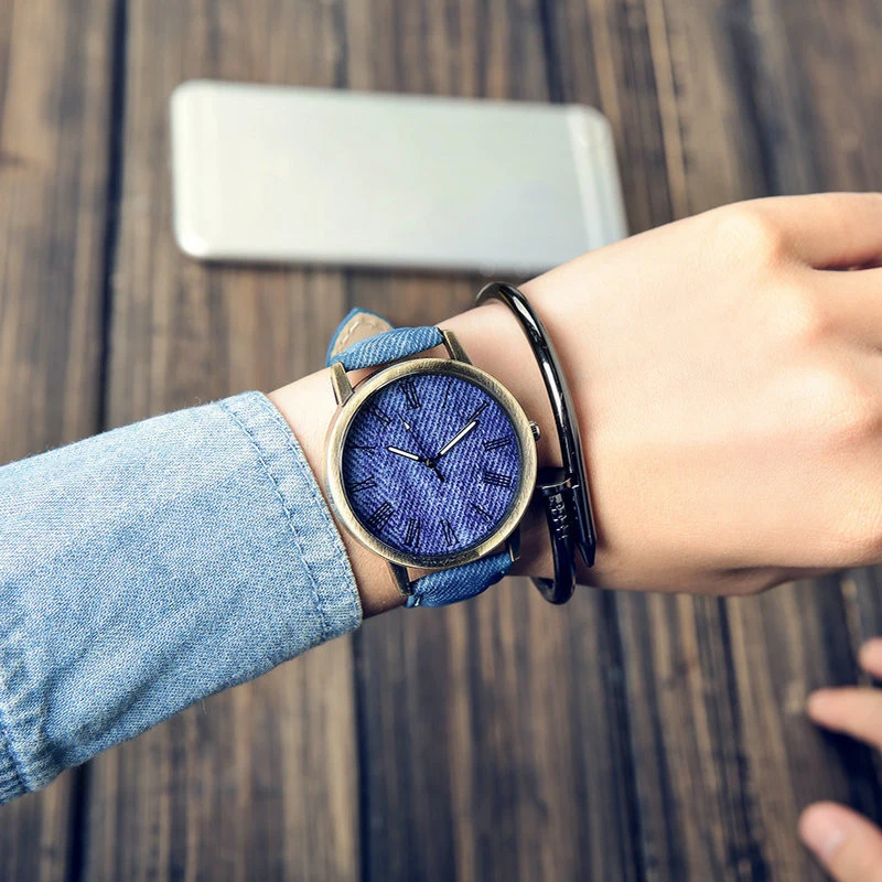 Ретро простые женские часы повседневные кварцевые наручные многоцветный