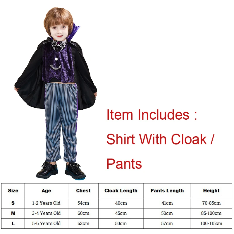 Snailify фиолетовый костюм вампира Малыш Дракула вампир косплей для Хэллоуина